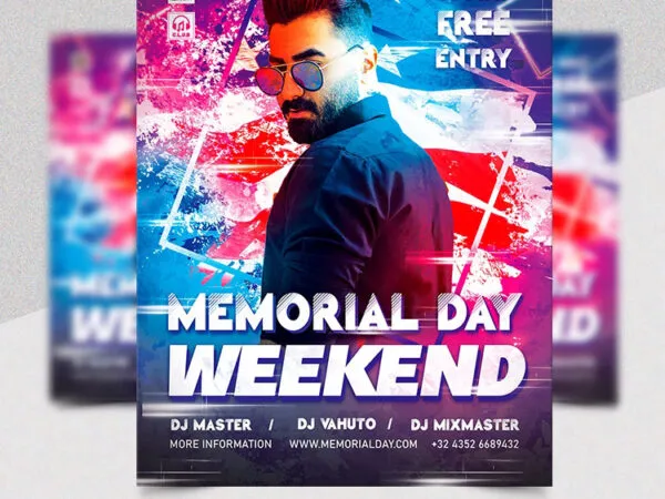 Modern Colorful Memorial Day Flyer Template 1