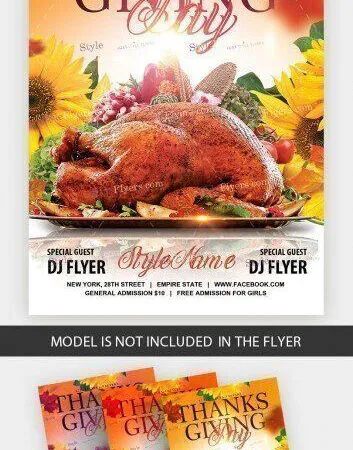 Modern Colorful Thanksgiving Party Flyer Template 1