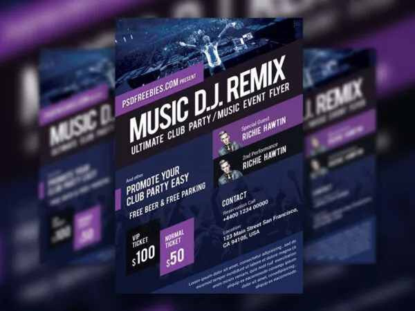 Modern Concert Event Flyer Template 1