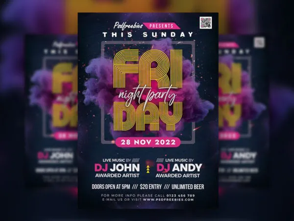 Modern Concert and Party Flyer Template 1