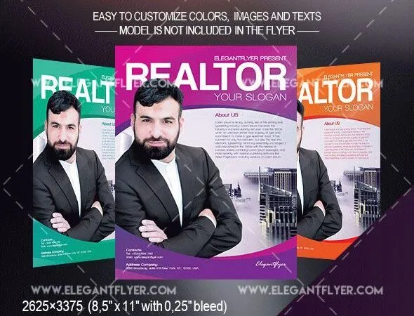 Modern Corporate Realtor Flyer and Facebook Cover Template 1