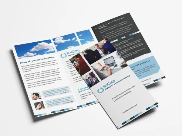 Modern Corporate Trifold Brochure Templates Featuring Back and Front Pages 1