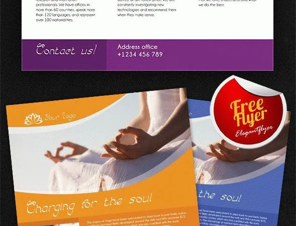 Modern Corporate Yoga Class Flyer and Facebook Cover Template 1