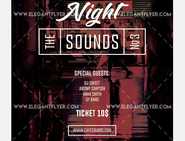 Modern Creative Music Party Flyer Template and Facebook Cover 1