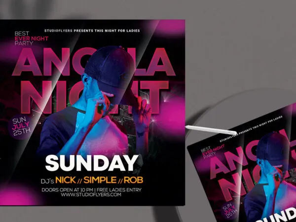 Modern DJ Club Party Flyer and Instagram Template 1