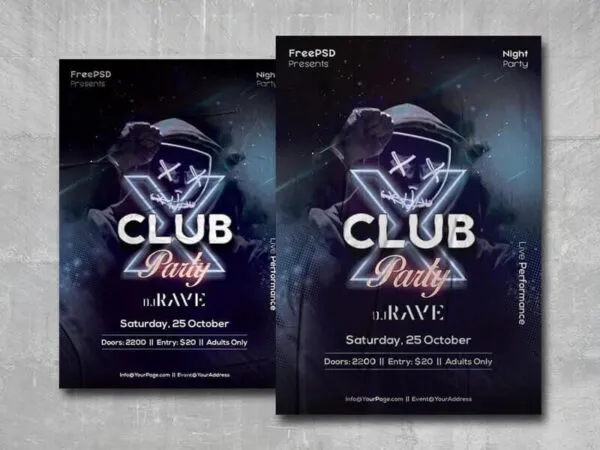 Modern DJ Nightclub Flyer Template 1