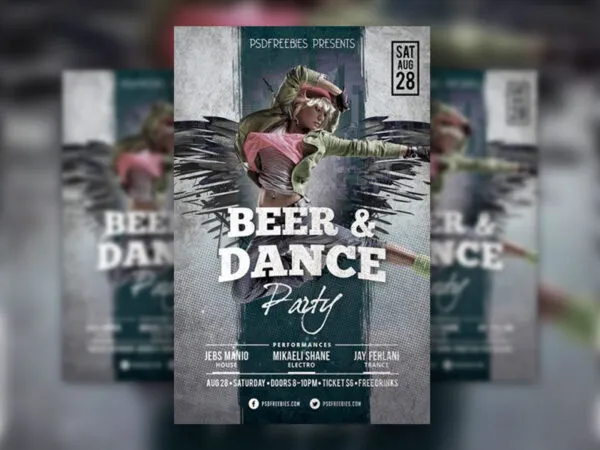 Modern Dance Party Flyer Template 1