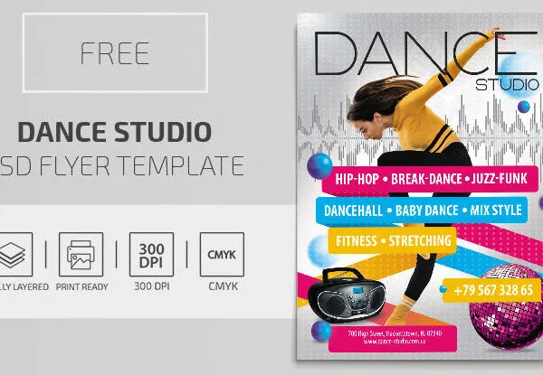 Modern Dance Studio Flyer Template 1