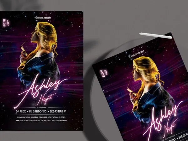 Modern Dance and DJ Party Flyer Template 1