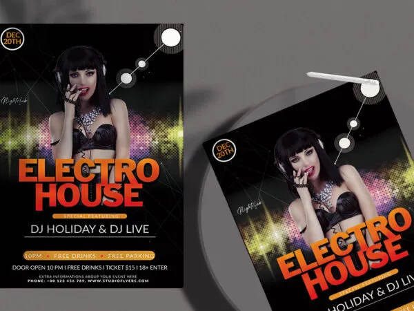 Modern Dark Music Event Flyer Template 1