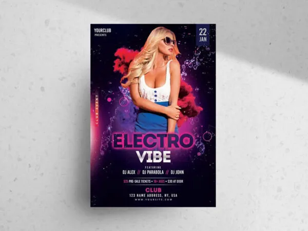 Modern Dark Purple Club Event Flyer Template 1
