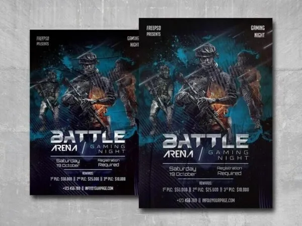 Modern Dark Video Game Flyer Template 1
