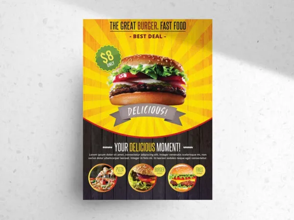 Modern Delicious Fast Food Flyer Template 1