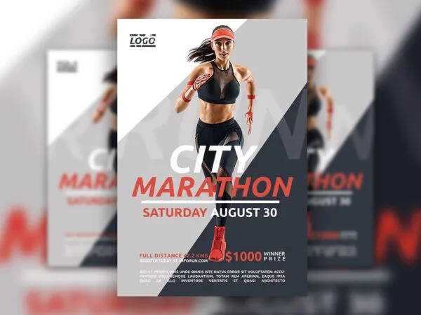 Modern Design Flyer Template for the City Marathon 1