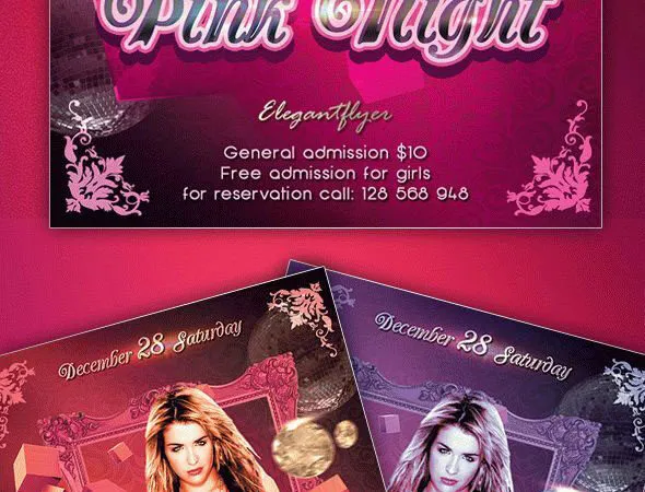 Modern Diamonds Ladies Night Party Flyer Template 1
