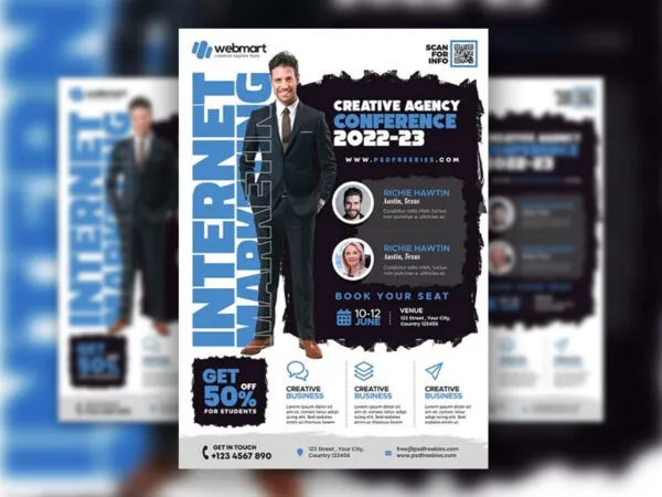 Modern Digital Marketing Seminar Flyer Template 1