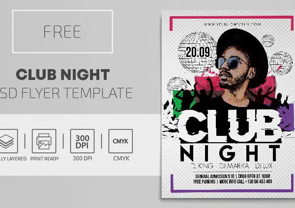 Modern Dotted Club Flyer Template 1