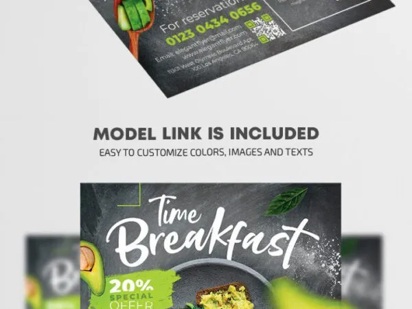 Modern Elegant Breakfast Time Flyer Template 1