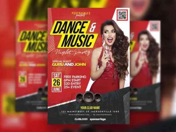 Modern Elegant Music Party Flyer Template 1