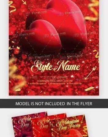 Modern Elegant Valentines Day Party Flyer Template 1