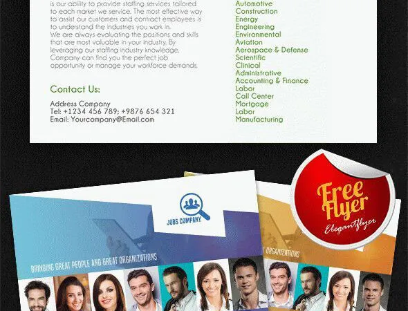 Modern Employment Agency Flyer and Facebook Cover Template 1