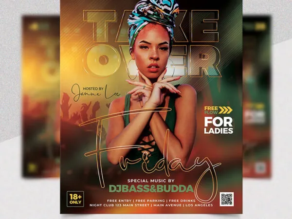 Modern Faded Nightclub Party Flyer Template 1