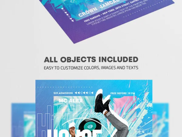 Modern Falling Man DJ Event Flyer Template 1