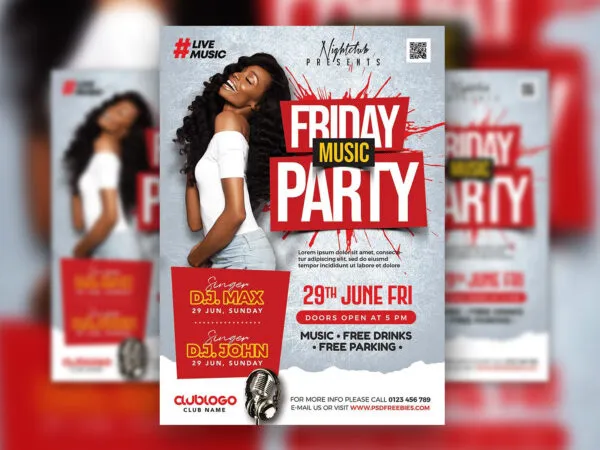 Modern Fancy Weekend Club Party Flyer Template 1