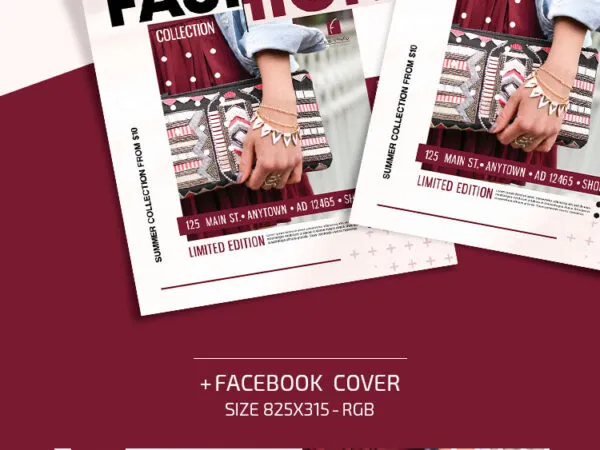 Modern Fashion Flyer and Facebook Cover Templates 1