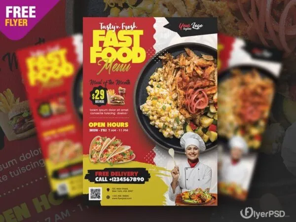 Modern Fast Food Menu Flyer Template 1