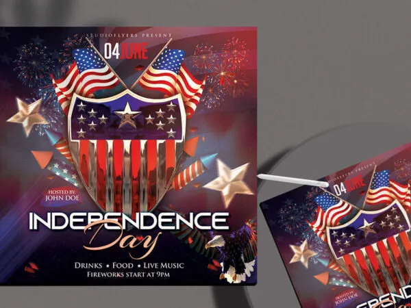 Modern Festive 4th of July Flyer Template 1