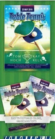 Modern Field Table Tennis Match Flyer Template 1