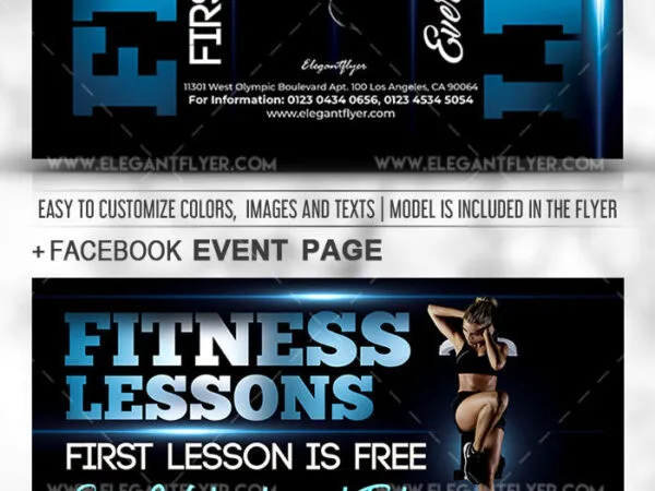 Modern Fitness Flyer Instagram Post and Facebook Cover Templates 1