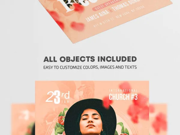 Modern Floral Blessing Conference Flyer Template 1