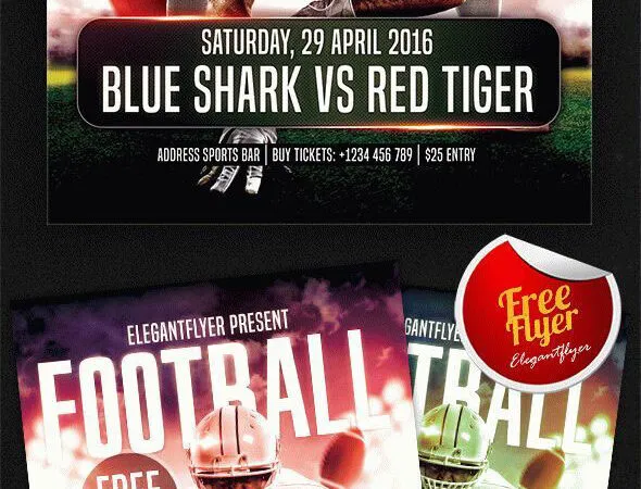 Modern Football Flyer and Facebook Cover Template 1