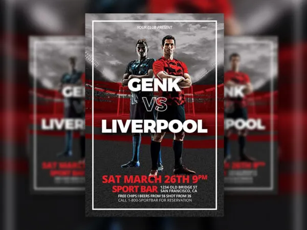 Modern FootballSoccer Flyer Template 1