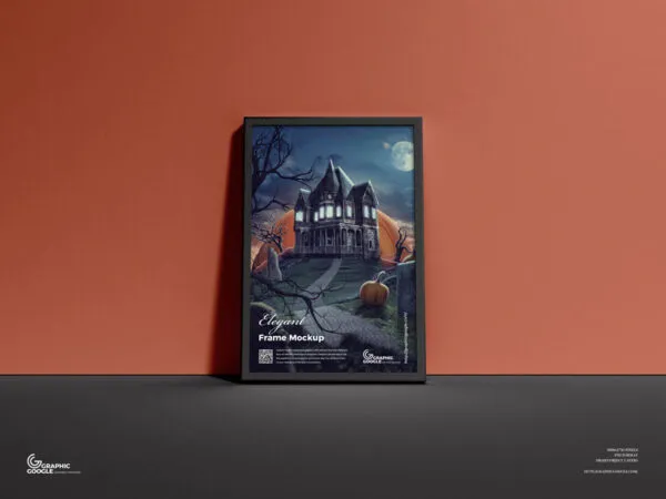 Modern Frame Leaning Against a Wall Mockup 1