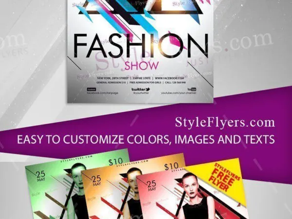 Modern Geometric Fashion Show Flyer Template 1