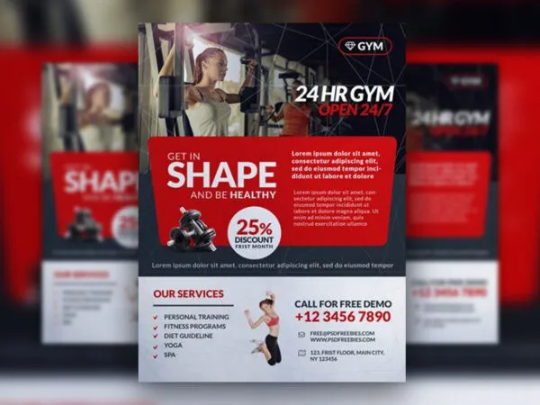 Modern Geometric Fitness Flyer Template 1