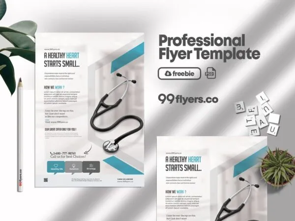 Modern Geometric Medical Clinic Flyer Template 1