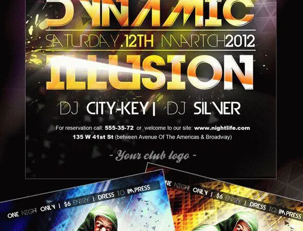 Modern Geometrical DJ Party Flyer Template 1
