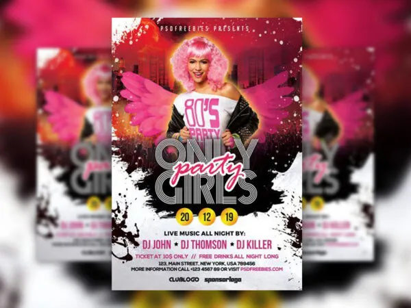 Modern Girls Party Flyer Template 1