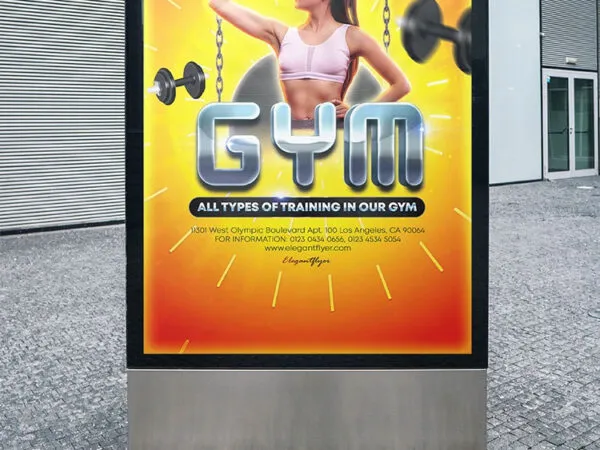 Modern Gradient Gym Poster Template 1