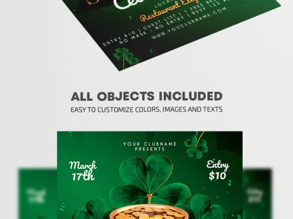Modern Green St. Patricks Day Flyer Template 1