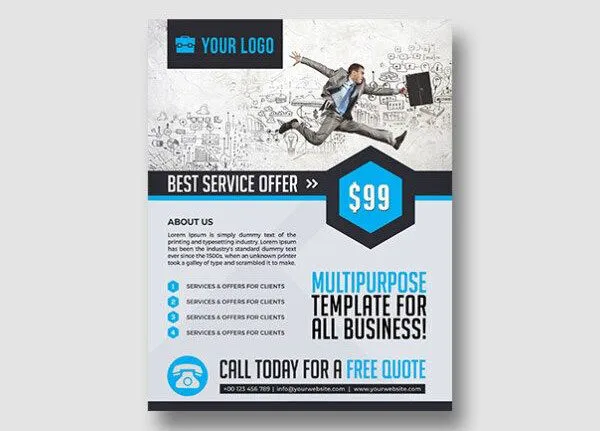 Modern Grey Corporate Flyer Template 1