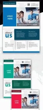 Modern Grid Corporate A4 Business Flyer Template 1