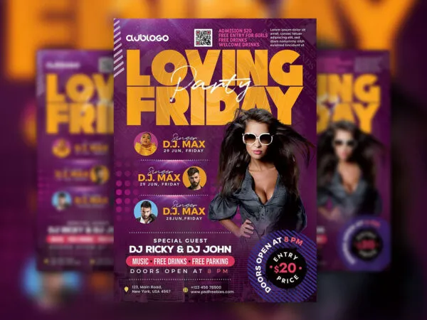 Modern Grids Music Event Flyer Template 1