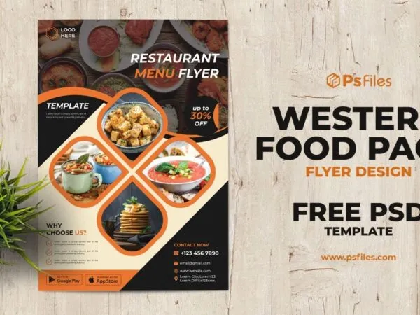 Modern Grids Restaurant Food Menu Flyer Template 1