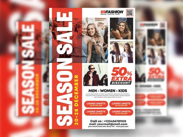 Modern Grids Seasonal Sale Flyer Template 1