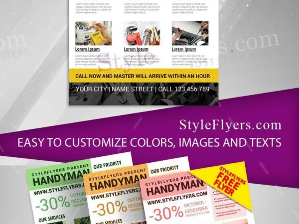 Modern Handyman Services Flyer Template 1